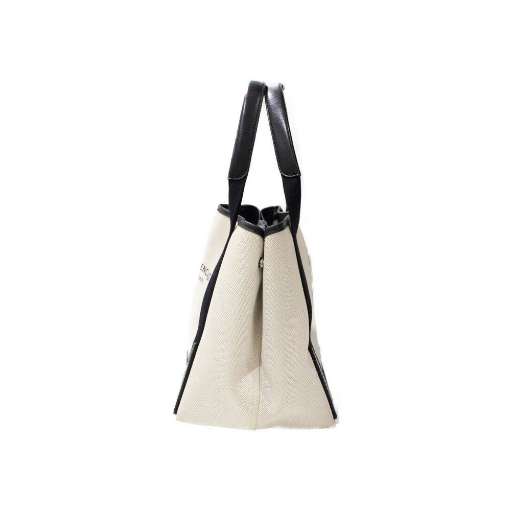 BALENCIAGA Navy Blue Cabas Shoulder bag Canvas leather off white black pouch - Picture 2 of 7